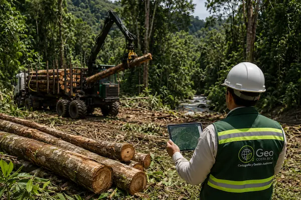 Aprovechamiento maderable en bosque con operación forestal y supervisión técnica